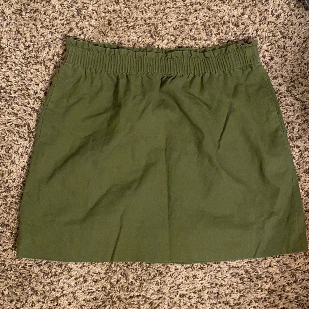 Olive green elastic waist skirt